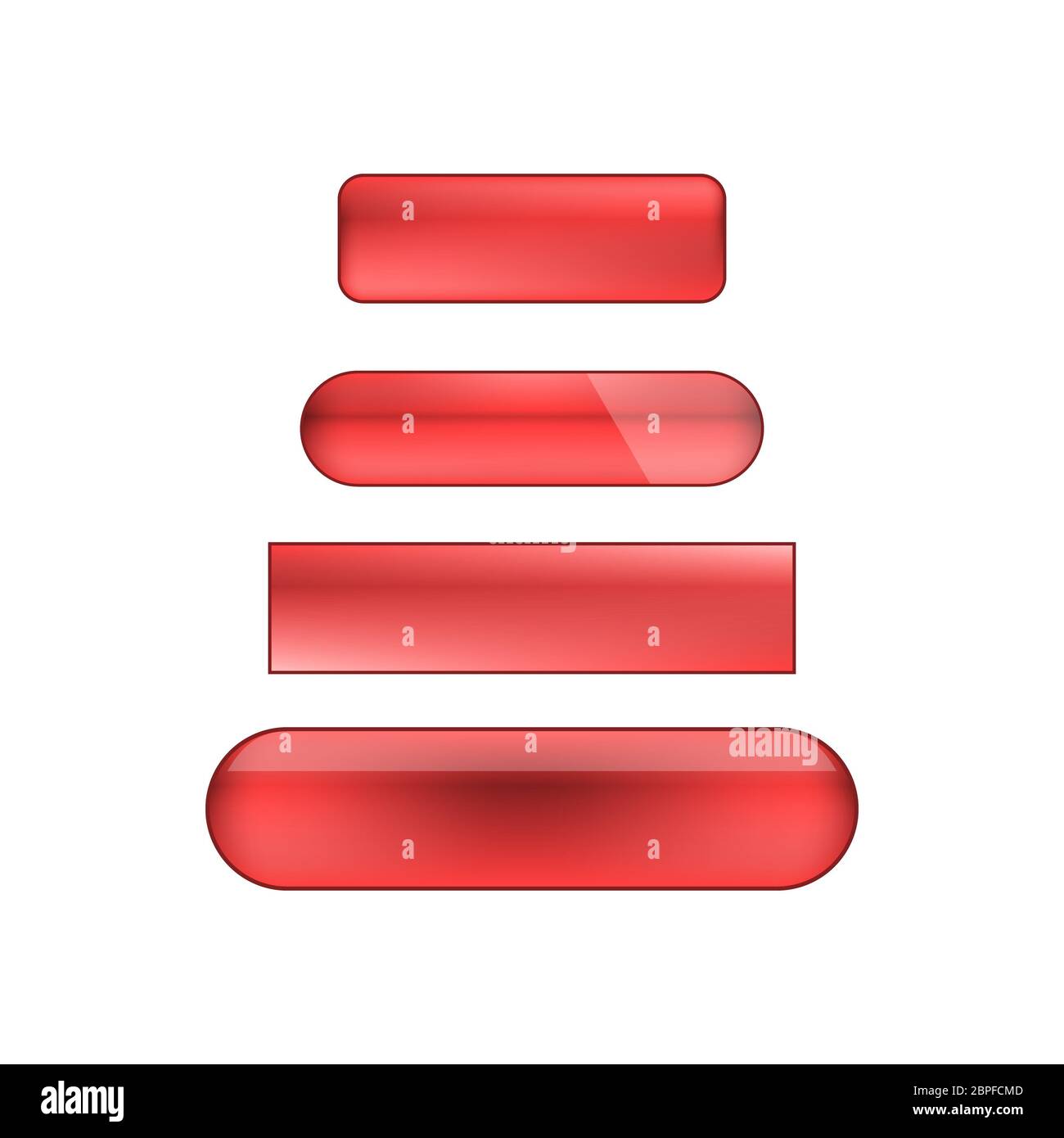 vector bright glossy web buttons set - red Stock Photo - Alamy