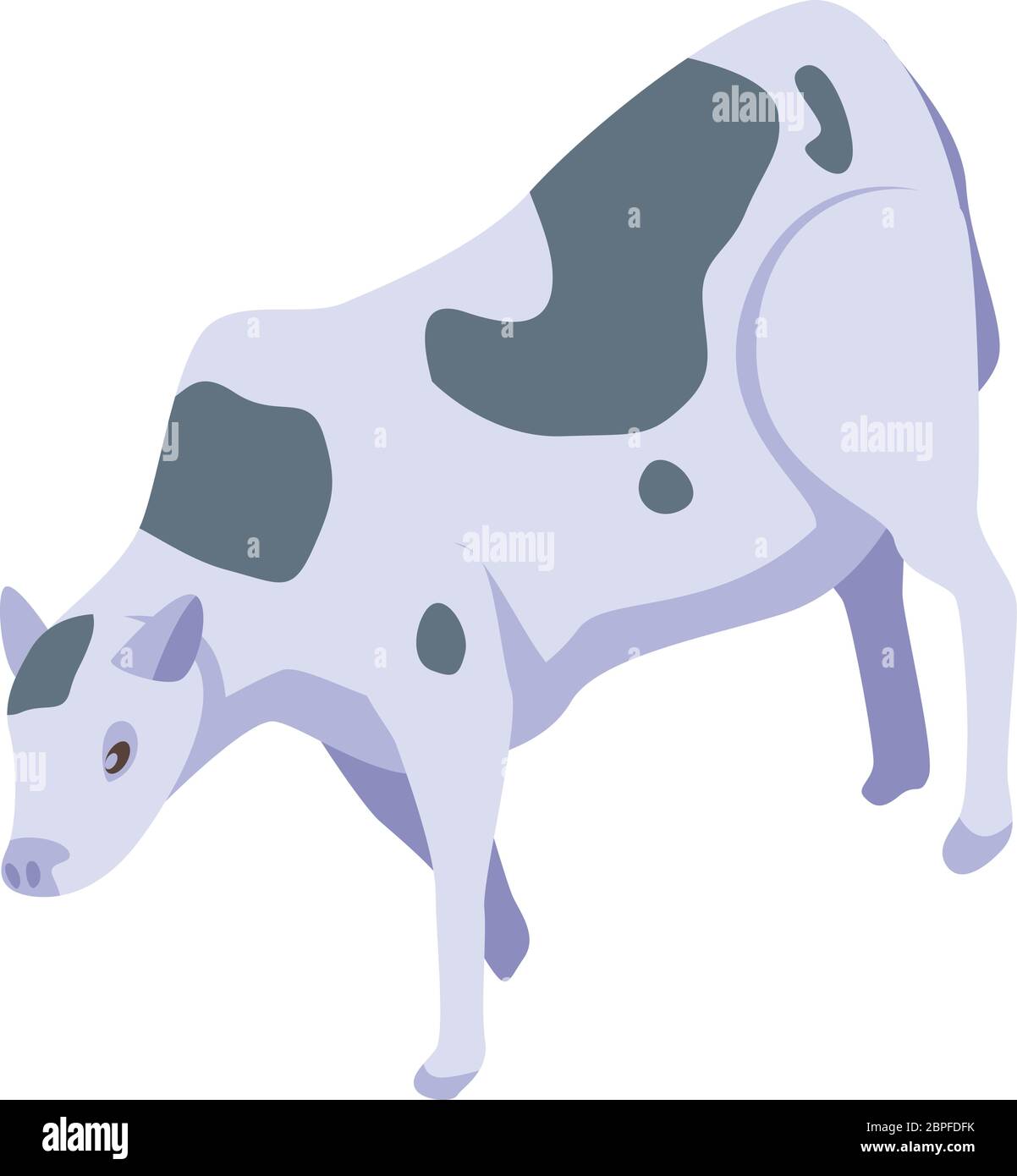 Farm cow icon, isometric style Stock Vector