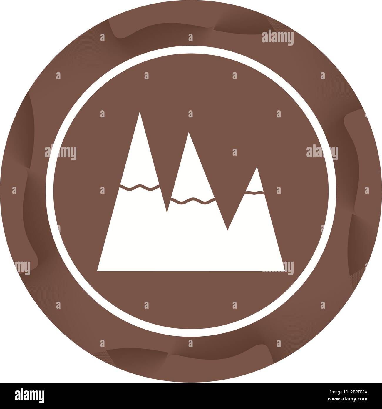 Beautiful Snow on Mountains Glyph Vector Icon Stock Vector