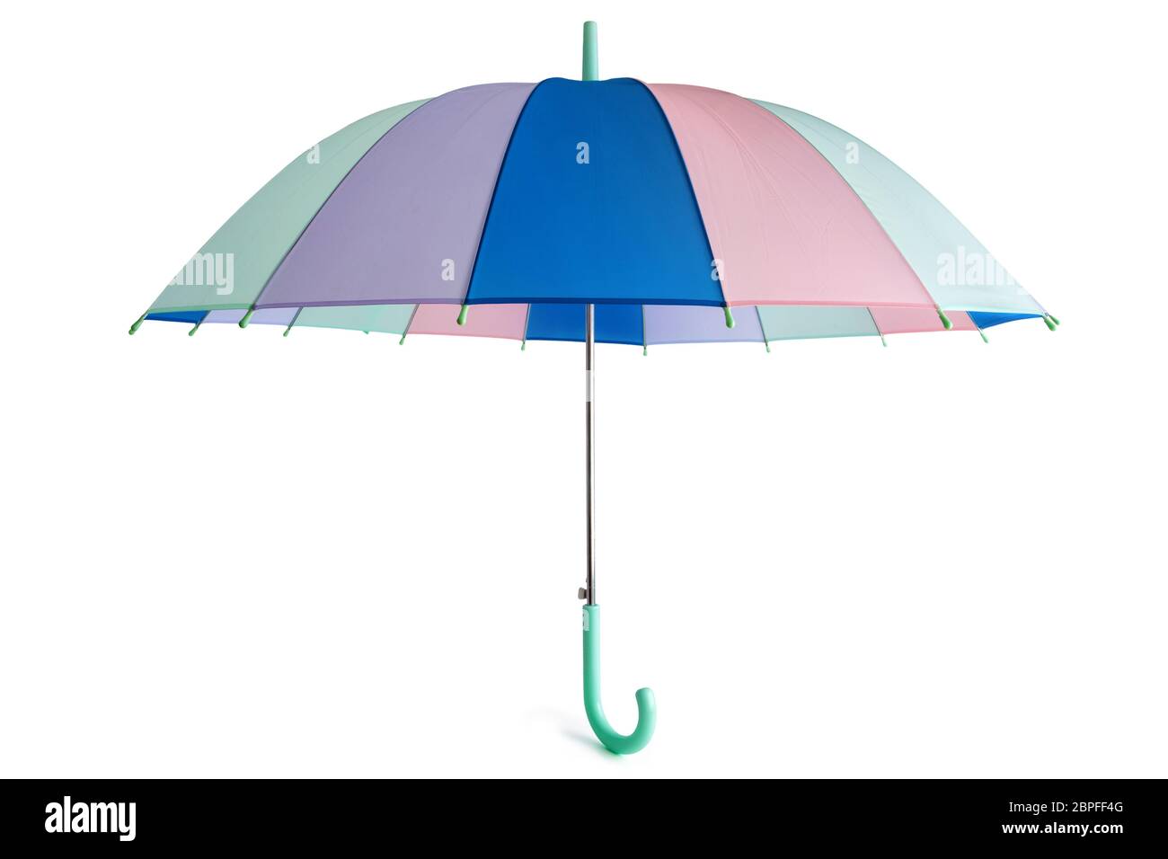 Pastel colored umbrella isolated on white background Stock Photo Alamy