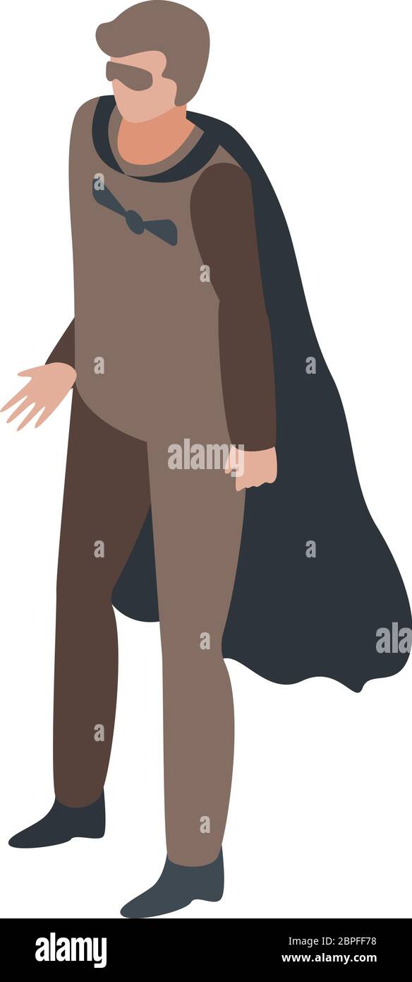 Bat superhero icon, isometric style Stock Vector