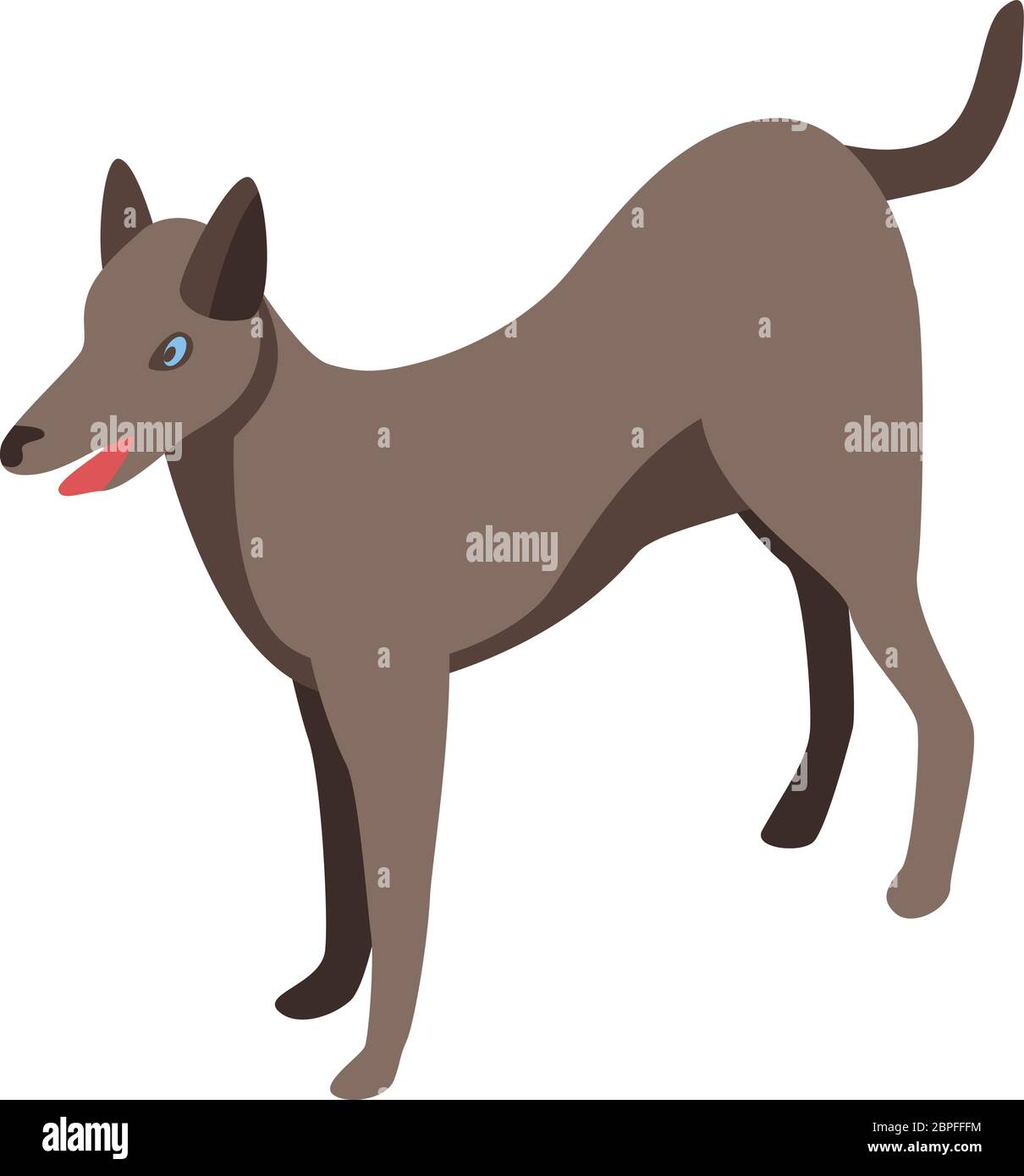 Brown dog icon, isometric style Stock Vector