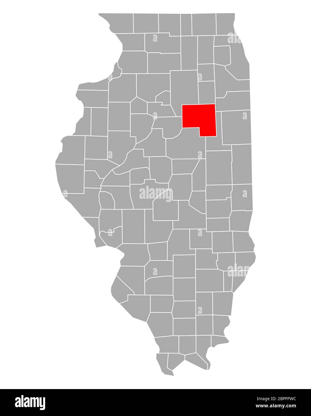 Map of Livingston in Illinois Stock Photo Alamy