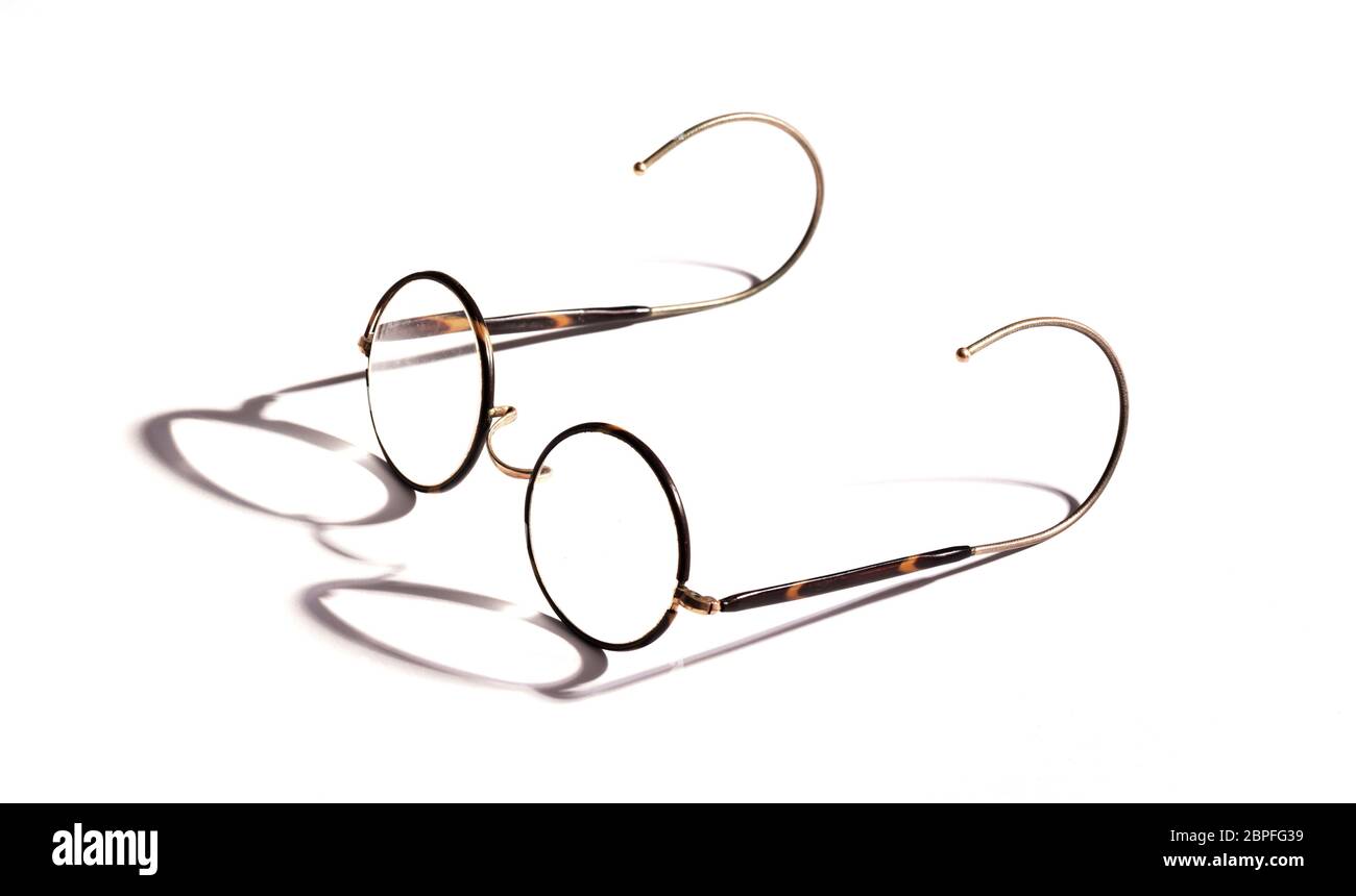Vintage glasses isolated Glasses from the early 20th century Stock