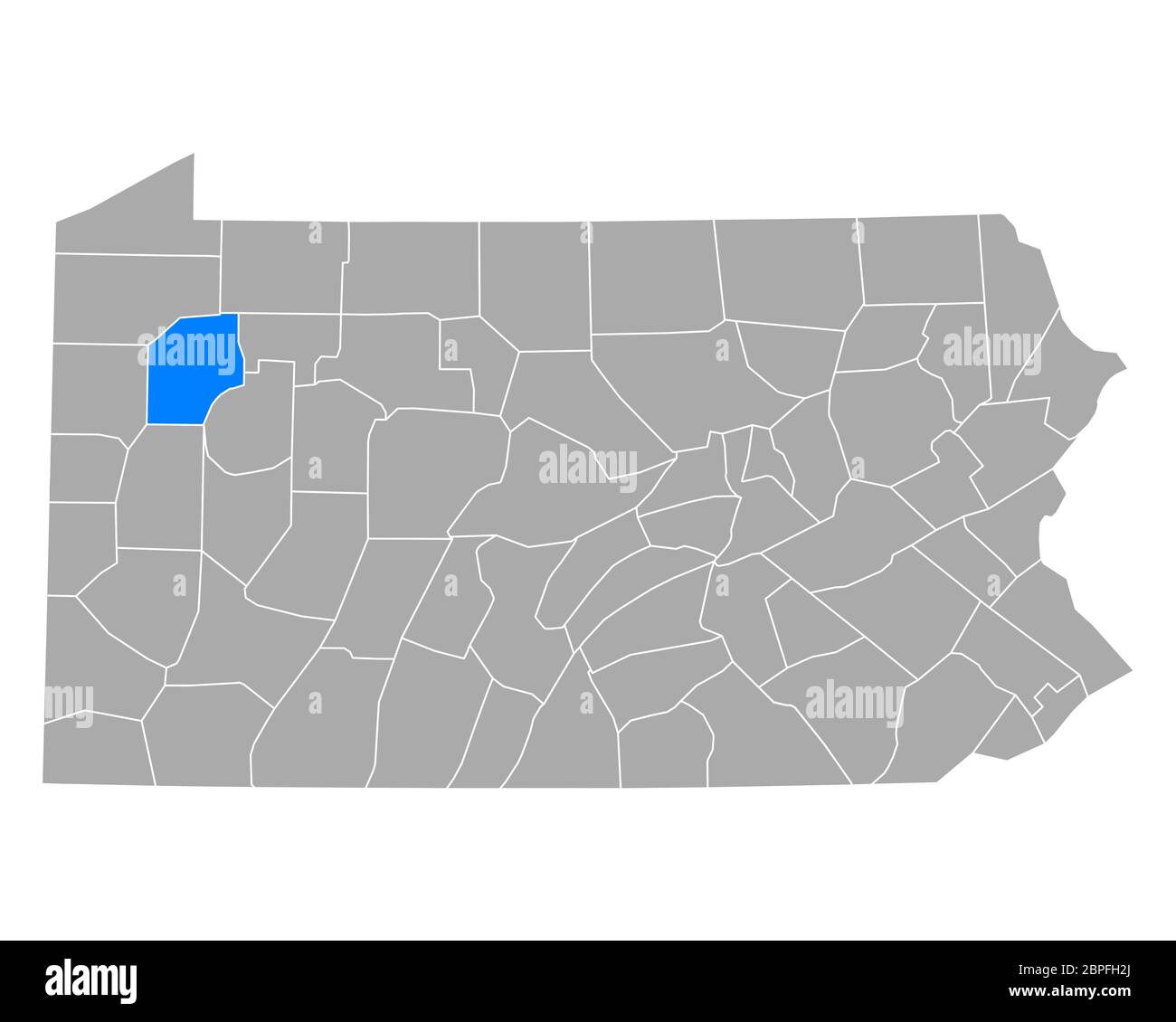 Map of Venango in Pennsylvania Stock Photo Alamy