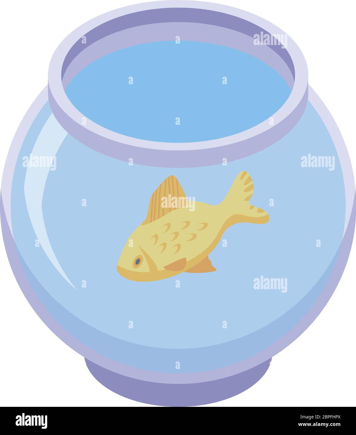 Fish in aquarium icon, isometric style Stock Vector