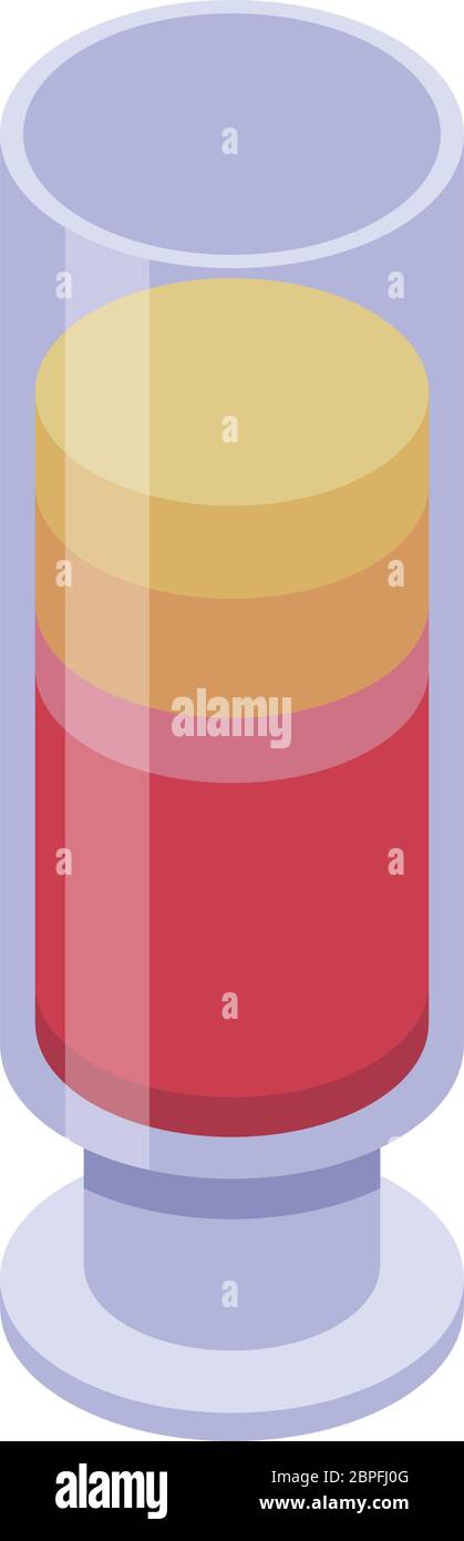Red yellow cocktail icon, isometric style Stock Vector