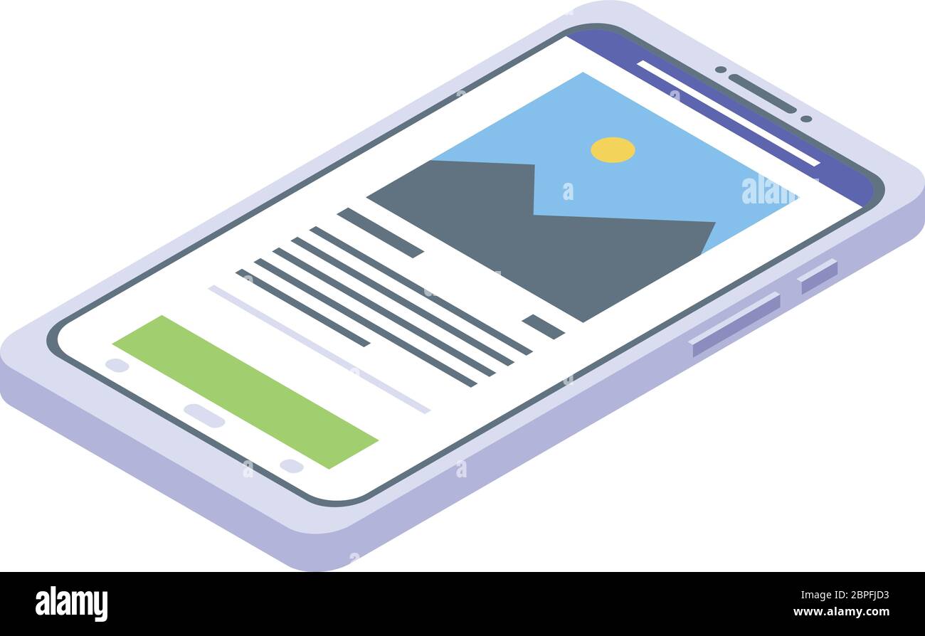 Smartphone manager icon, isometric style Stock Vector