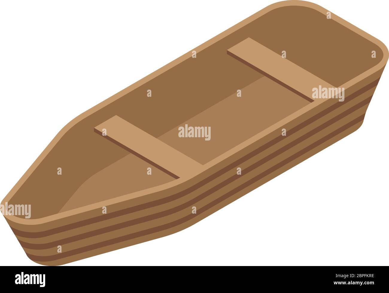 Wood boat icon, isometric style Stock Vector