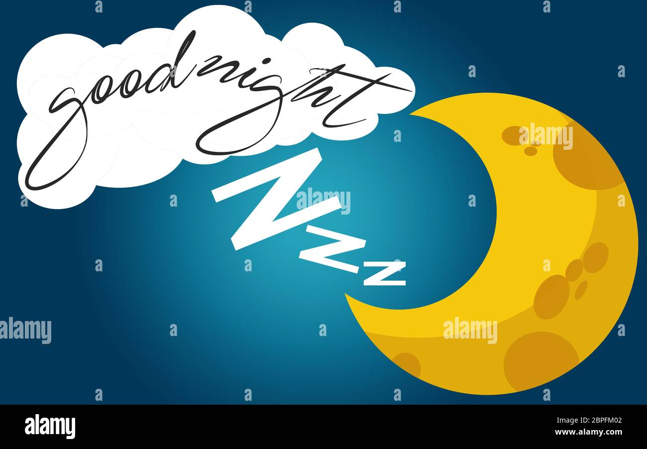 Hand drawn lettering with yellow moon, 3D rendering Stock Photo - Alamy