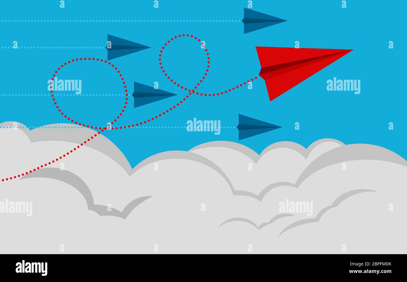 Flying paper airplanes in sky, 3D rendering Stock Photo - Alamy