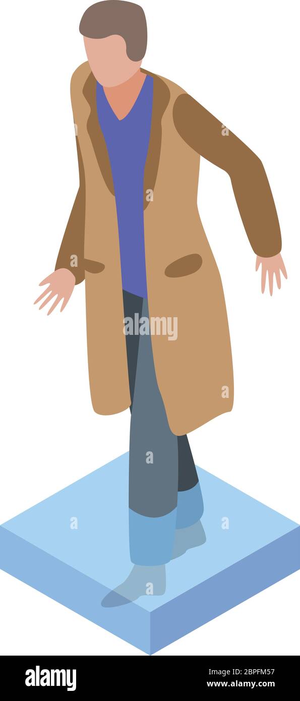 Man jacket flood icon, isometric style Stock Vector