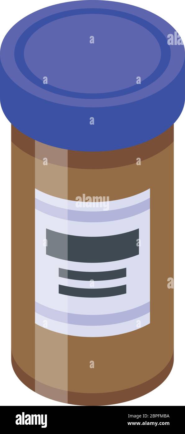 Rescue pill jar icon, isometric style Stock Vector