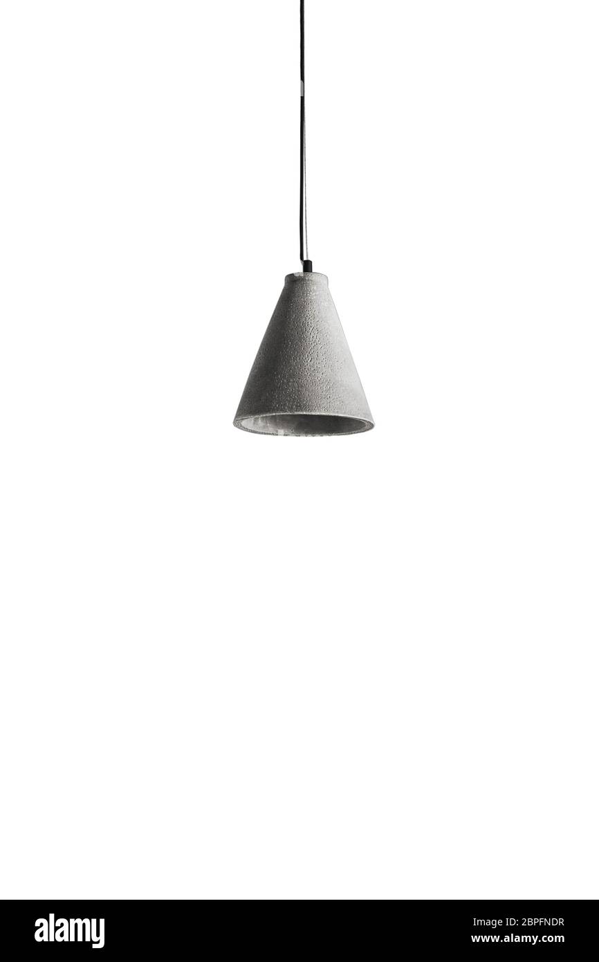 Pendant gray lamp isolated on white background. Stock Photo