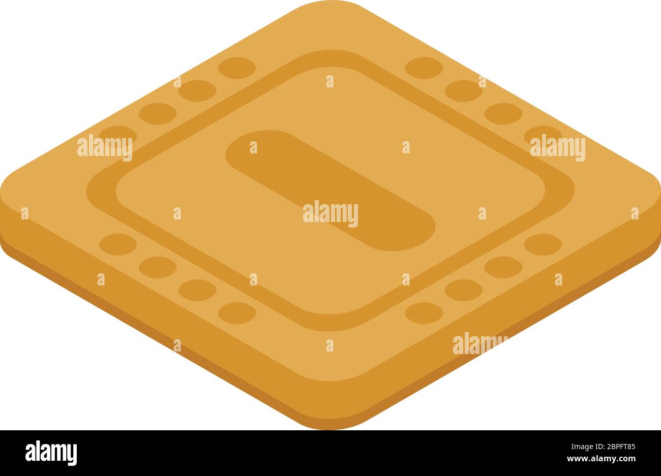 Biscuit icon, isometric style Stock Vector