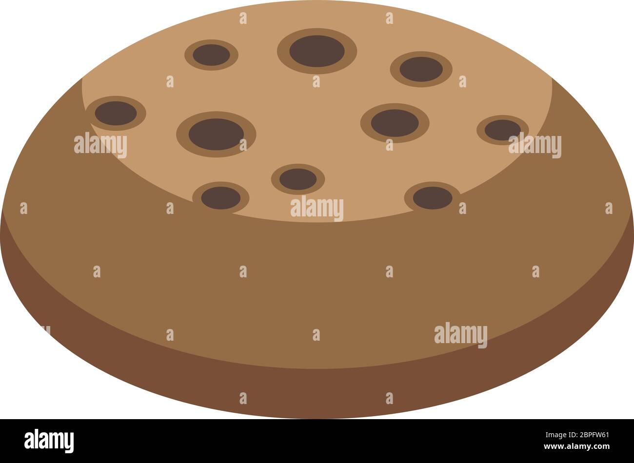 Cocoa biscuit icon, isometric style Stock Vector