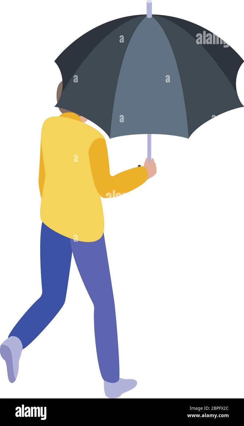 Boy with umbrella icon, isometric style Stock Vector Image & Art - Alamy