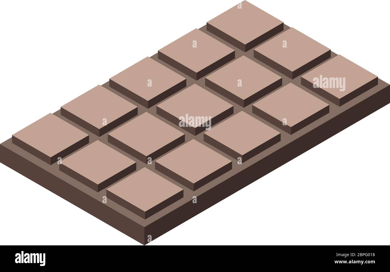 Chocolate bar icon, isometric style Stock Vector