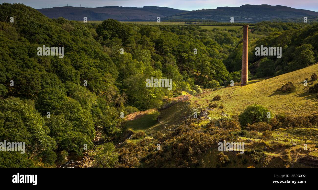 Henllys Lime Kilns chimney stack Stock Photo