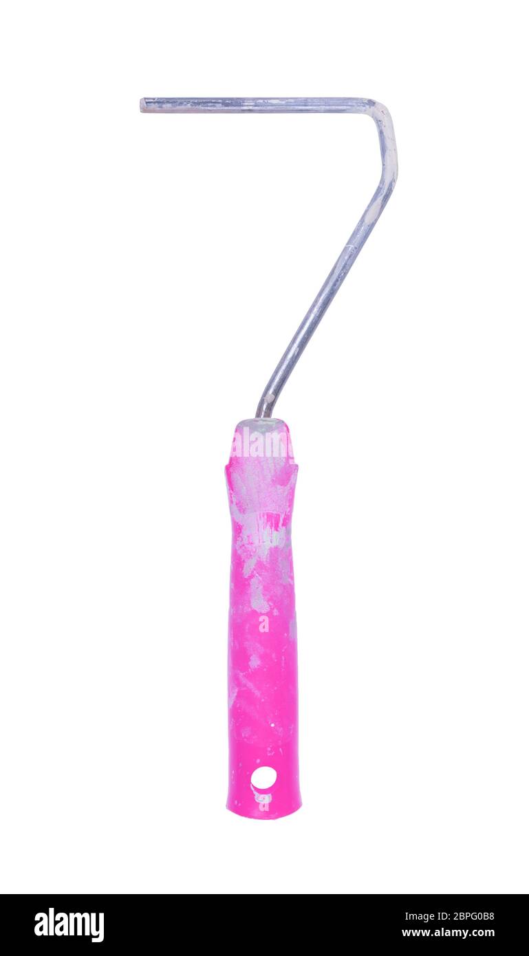 Used paint roller, isolated on a white background Stock Photo - Alamy