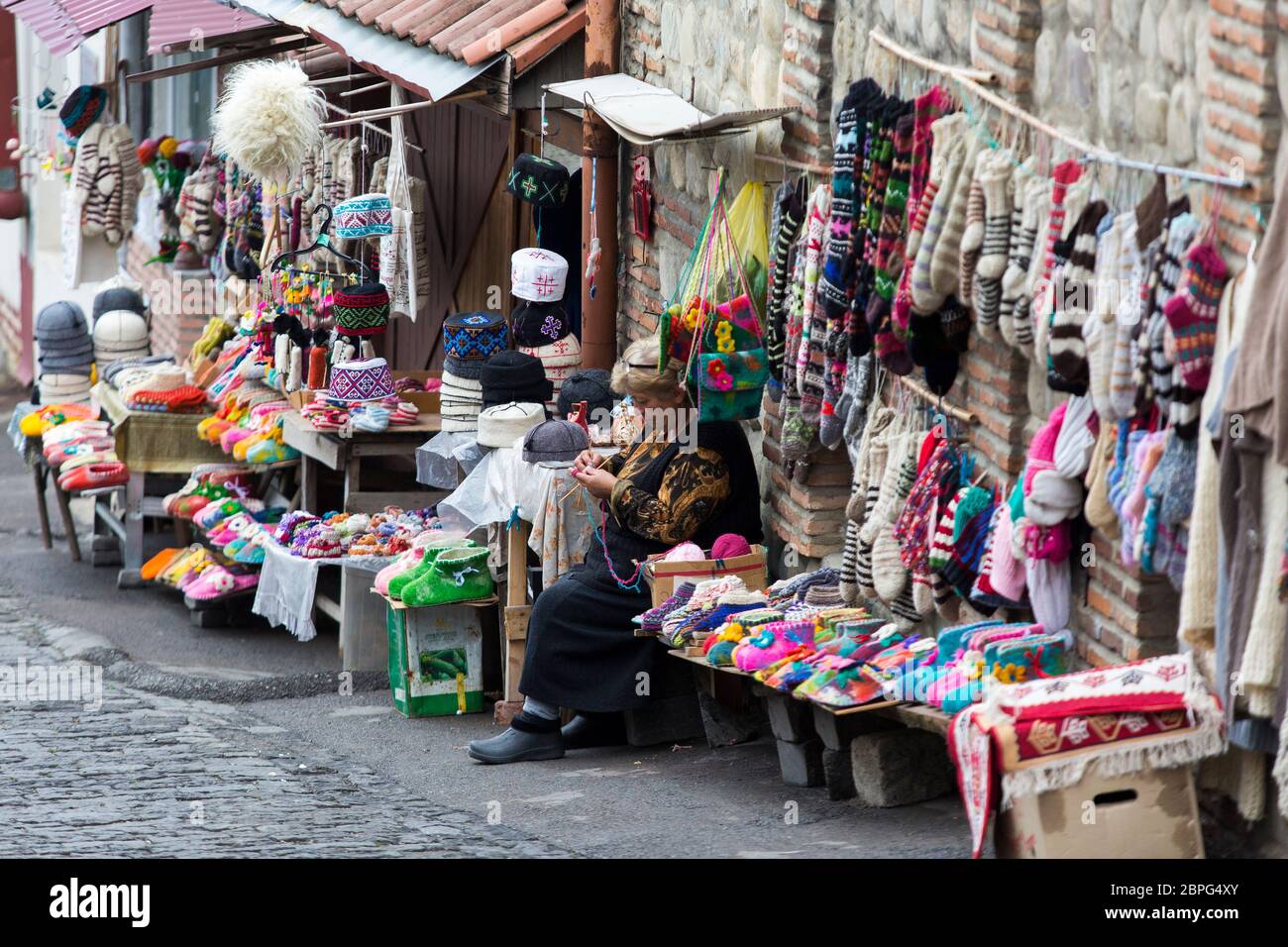 The Eastern Georgian town of Signagi is a magnet for tourism both domestic and international. Stock Photo