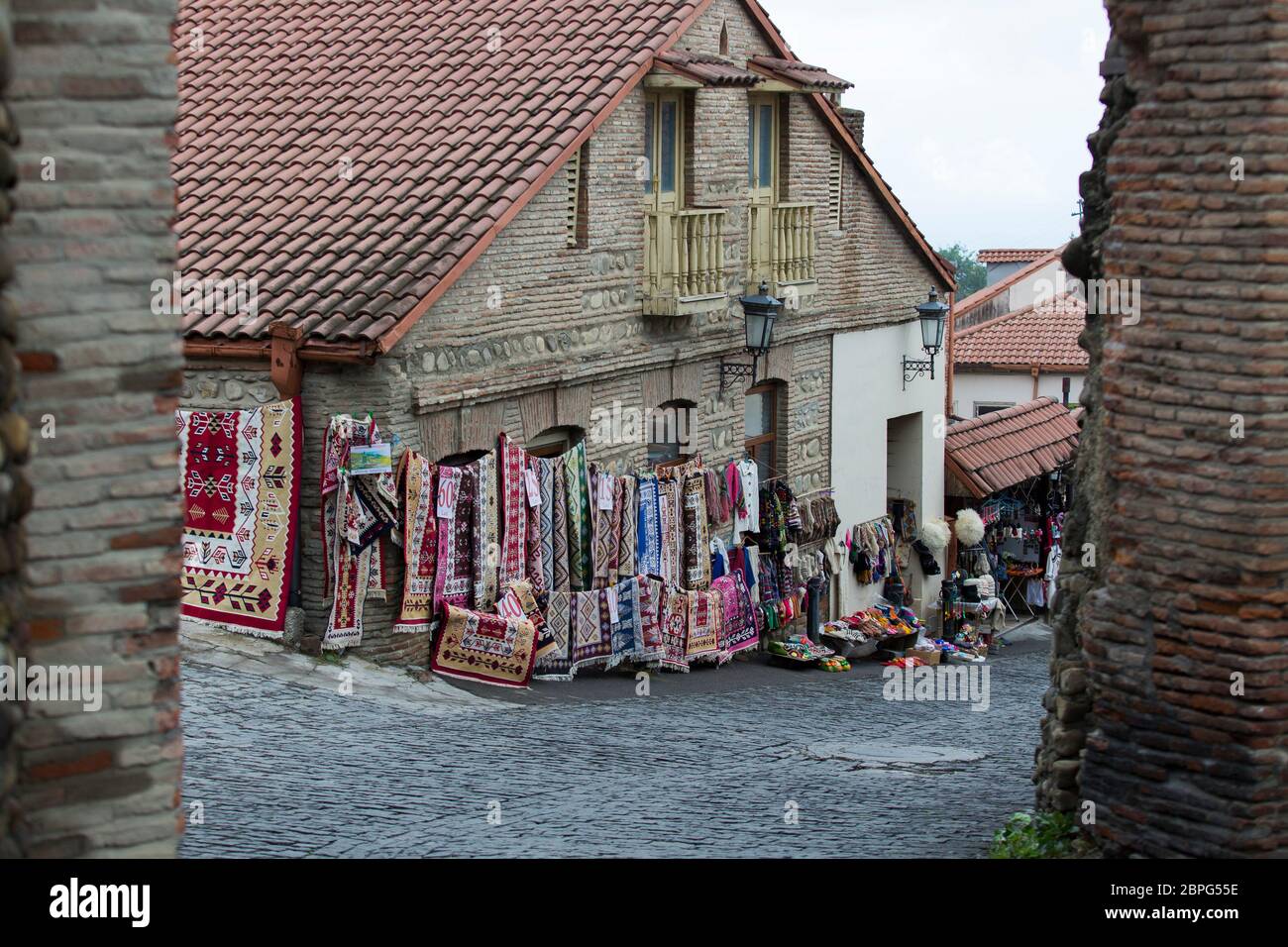 The Eastern Georgian town of Signagi is a magnet for tourism both domestic and international. Stock Photo