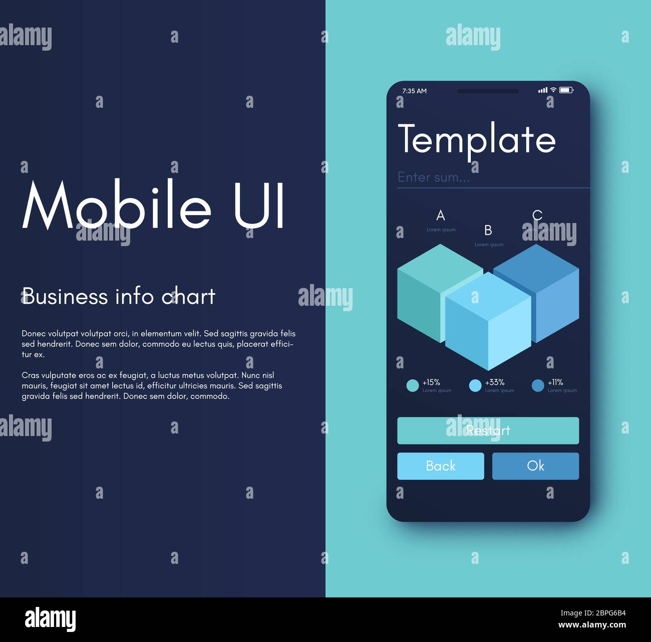 Mobile application infographic interface. Ui design, vector ...