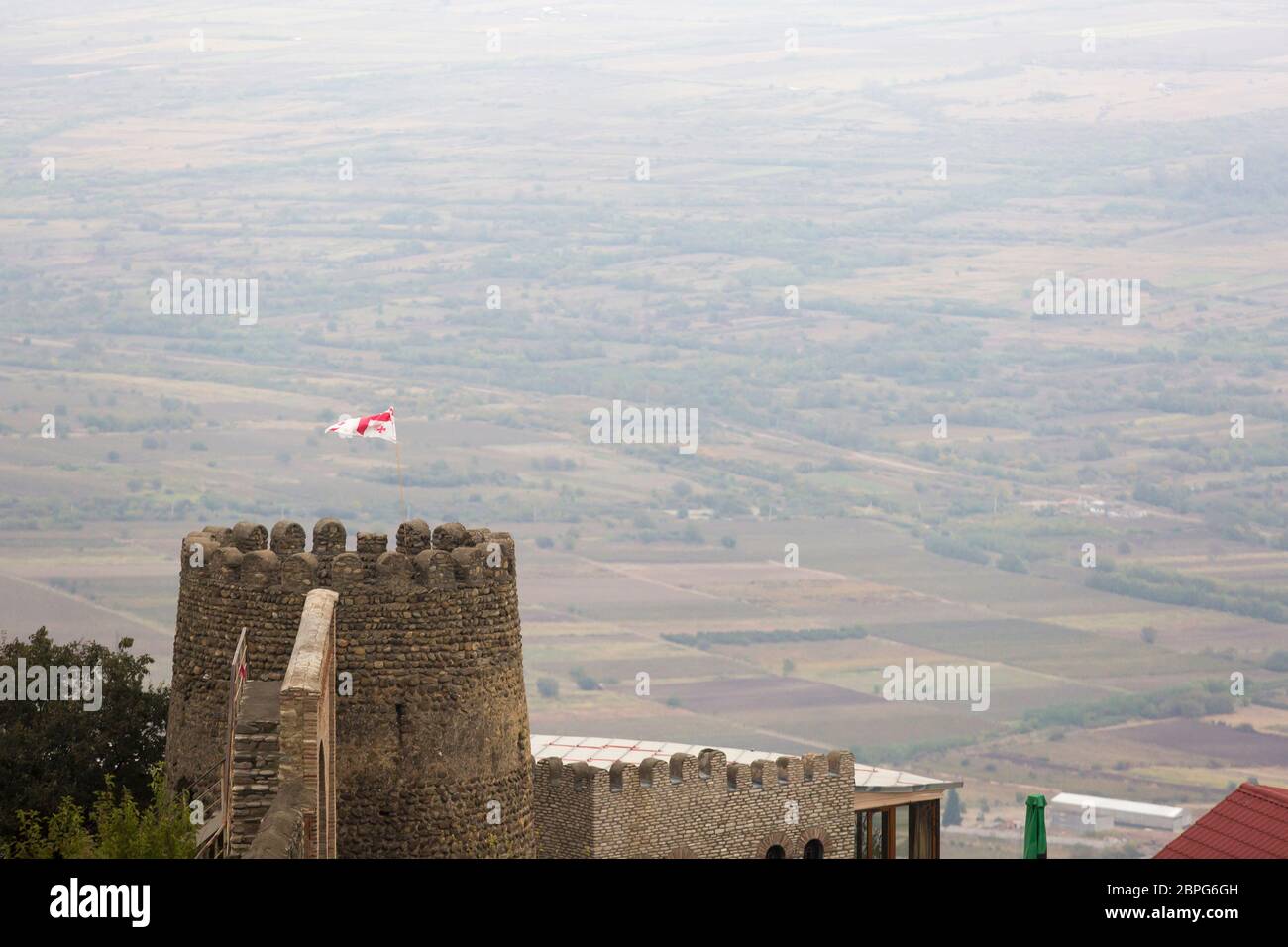 Signagi city walls guard the Eastern Georgian town, which is a magnet for tourism both domestic and international. Stock Photo