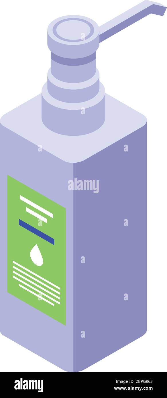 Sanitation dispenser icon, isometric style Stock Vector
