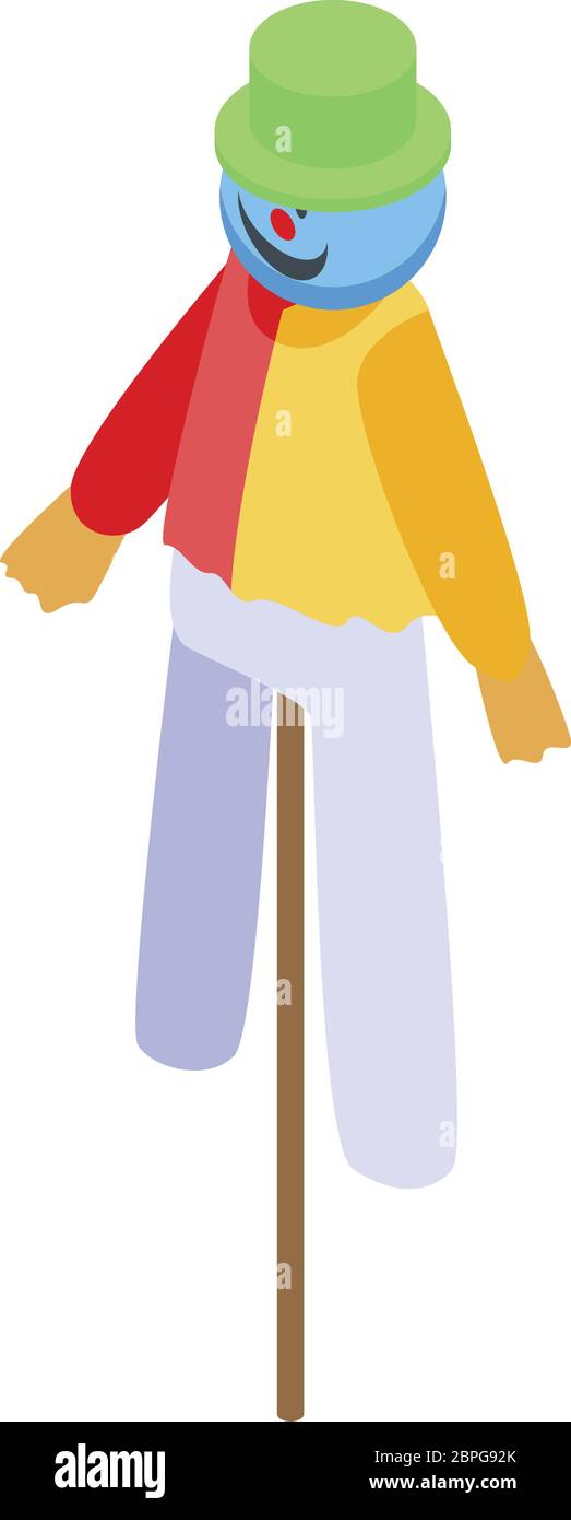 Agriculture scarecrow icon, isometric style Stock Vector