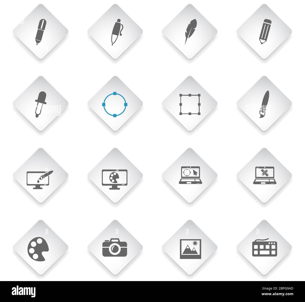 design flat rhombus web icons for user interface design Stock Photo - Alamy