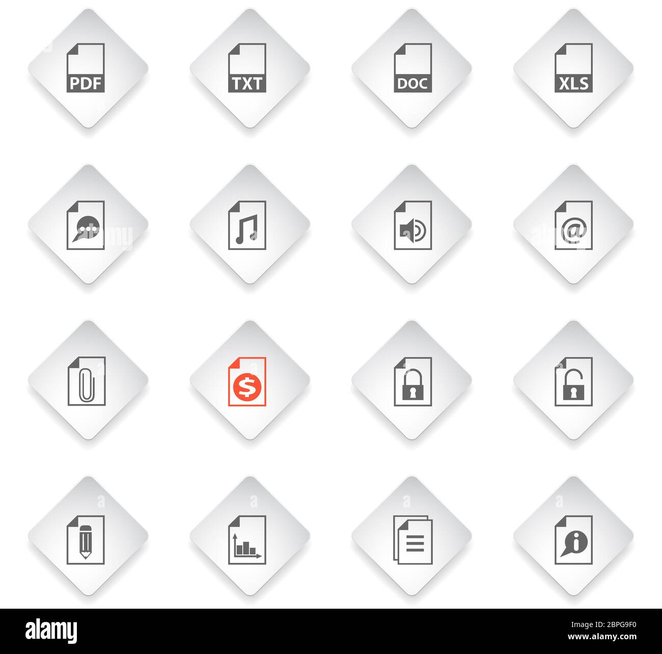 document flat rhombus web icons for user interface design Stock Photo ...