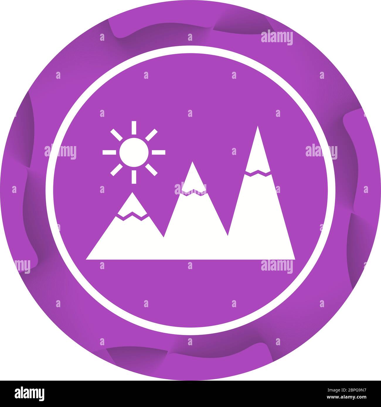Beautiful Sunshine on Mountains Glyph Vector Icon Stock Vector