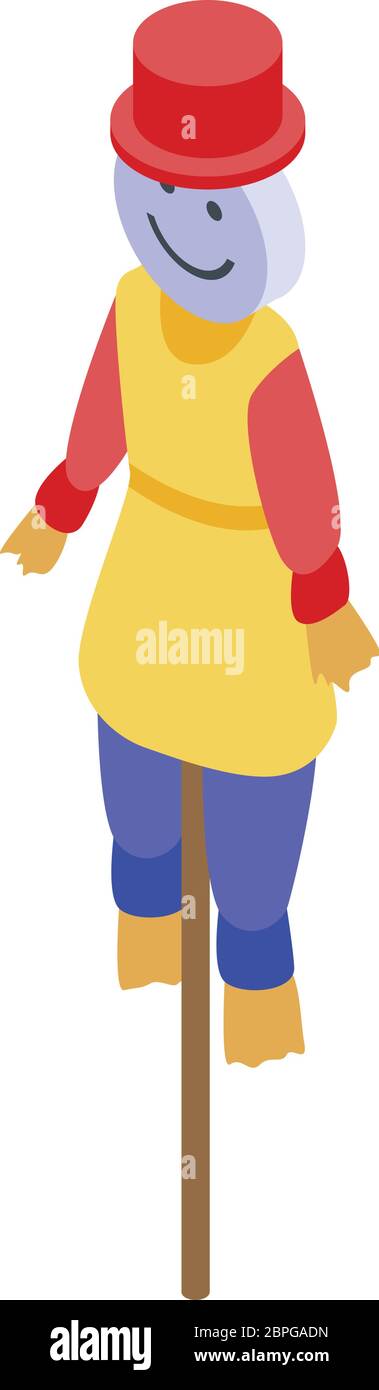Season scarecrow icon, isometric style Stock Vector