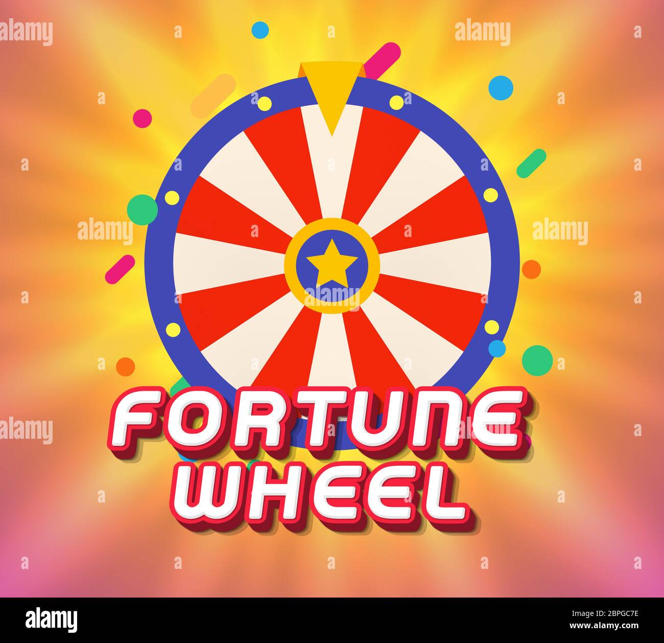 Isolated funny kids fortune wheel vector illustration. Children game, online competition iicon. Casino gambling, staking, betting element. Stock Vector