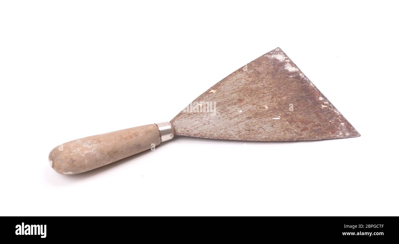 Old putty knife isolated on a white background Stock Photo Alamy