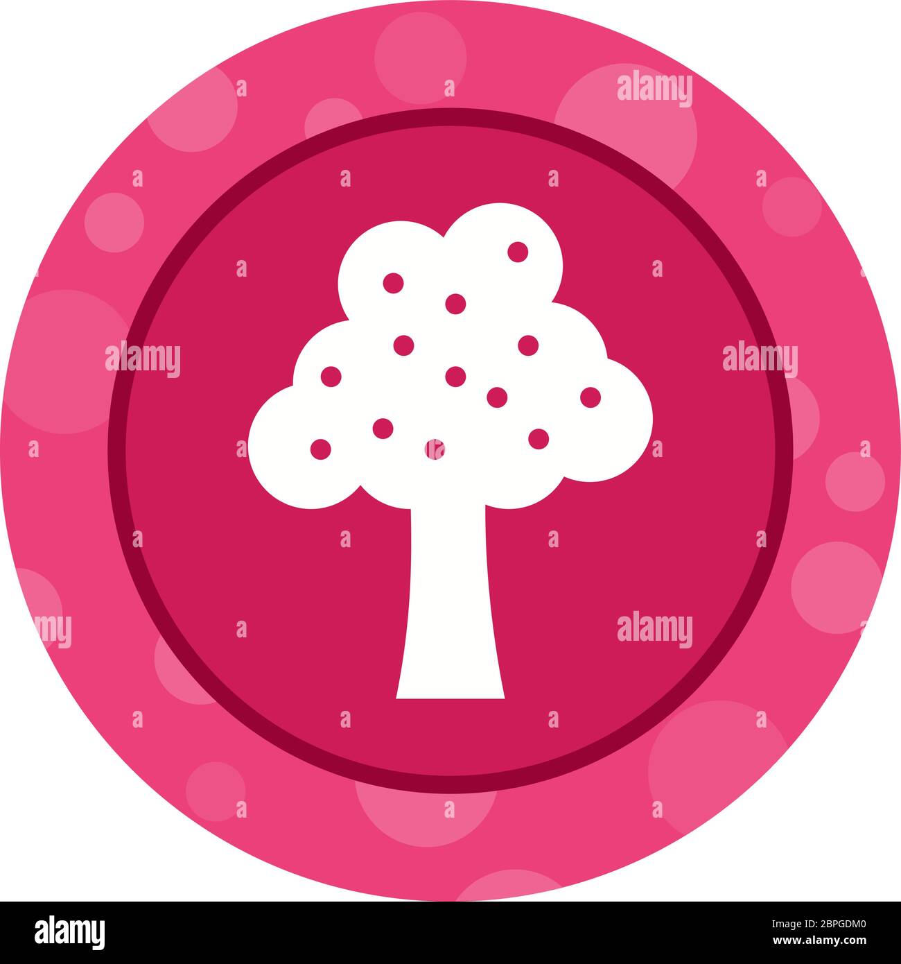 Beautiful Fruit Tree Glyph Vector Icon Stock Vector