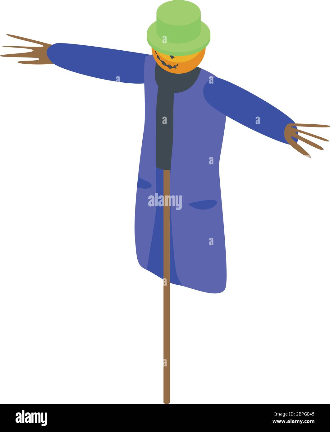 Scarecrow icon, isometric style Stock Vector