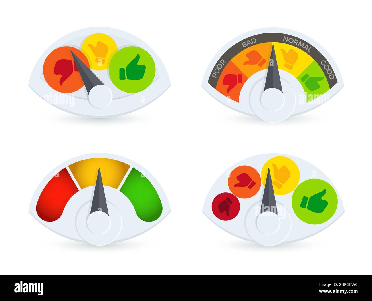 Colorful speedomeret, barometer, fuel gauge logo set. Business