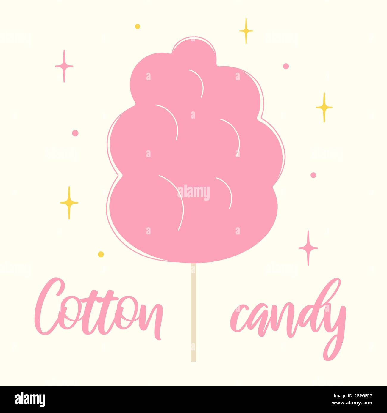 Cotton Candy Realistic Pink Cotton Candy On Wooden Stick Summer Tasty And  Sweet Snack For Children In Parks And Food Festivals 3d Vector Realistic  Illustration Isolated On White Background Stock Illustration 