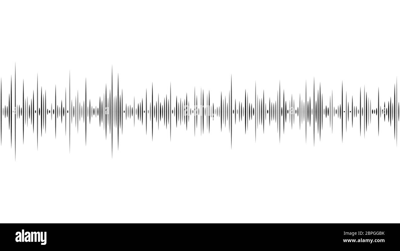 Musical equalizer, sound settings, digital graphics of sound track. Financial schedule, exchange monitoring, currency rate trends. Linear wide Stock Vector