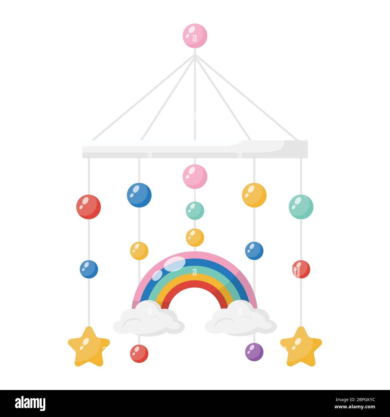 Nursery baby crib mobile .Vector illustration. Stock Vector