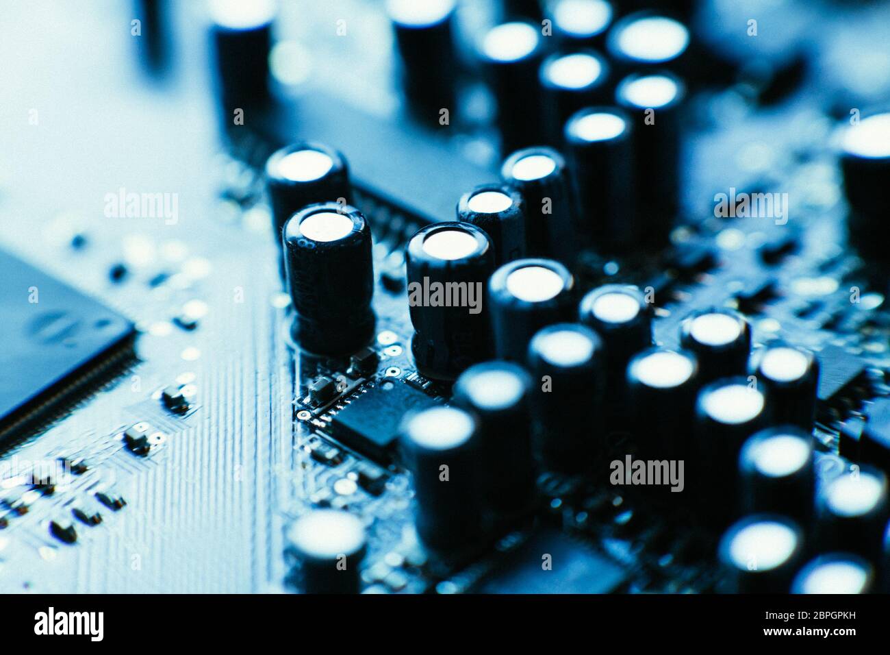 Computer Board Capacitor Digital equipment semiconductor manufacturing color hi-res stock ...