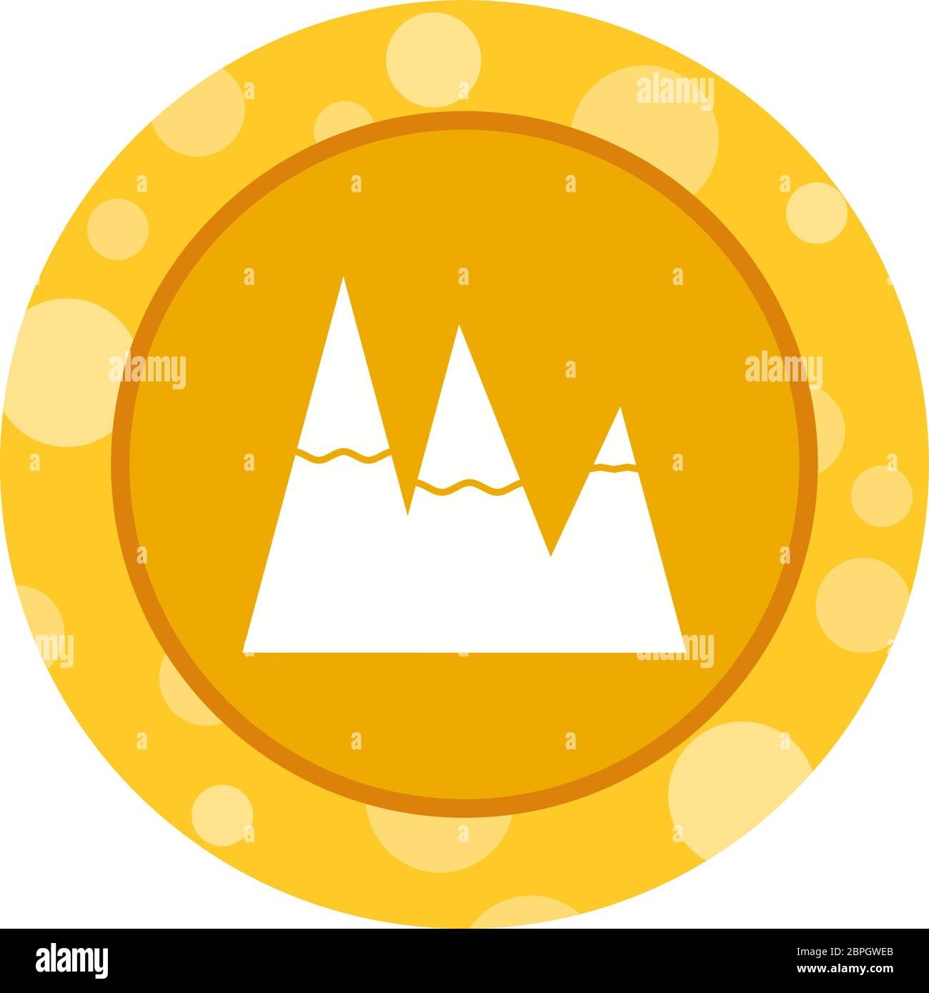Beautiful Snow on Mountains Glyph Vector Icon Stock Vector