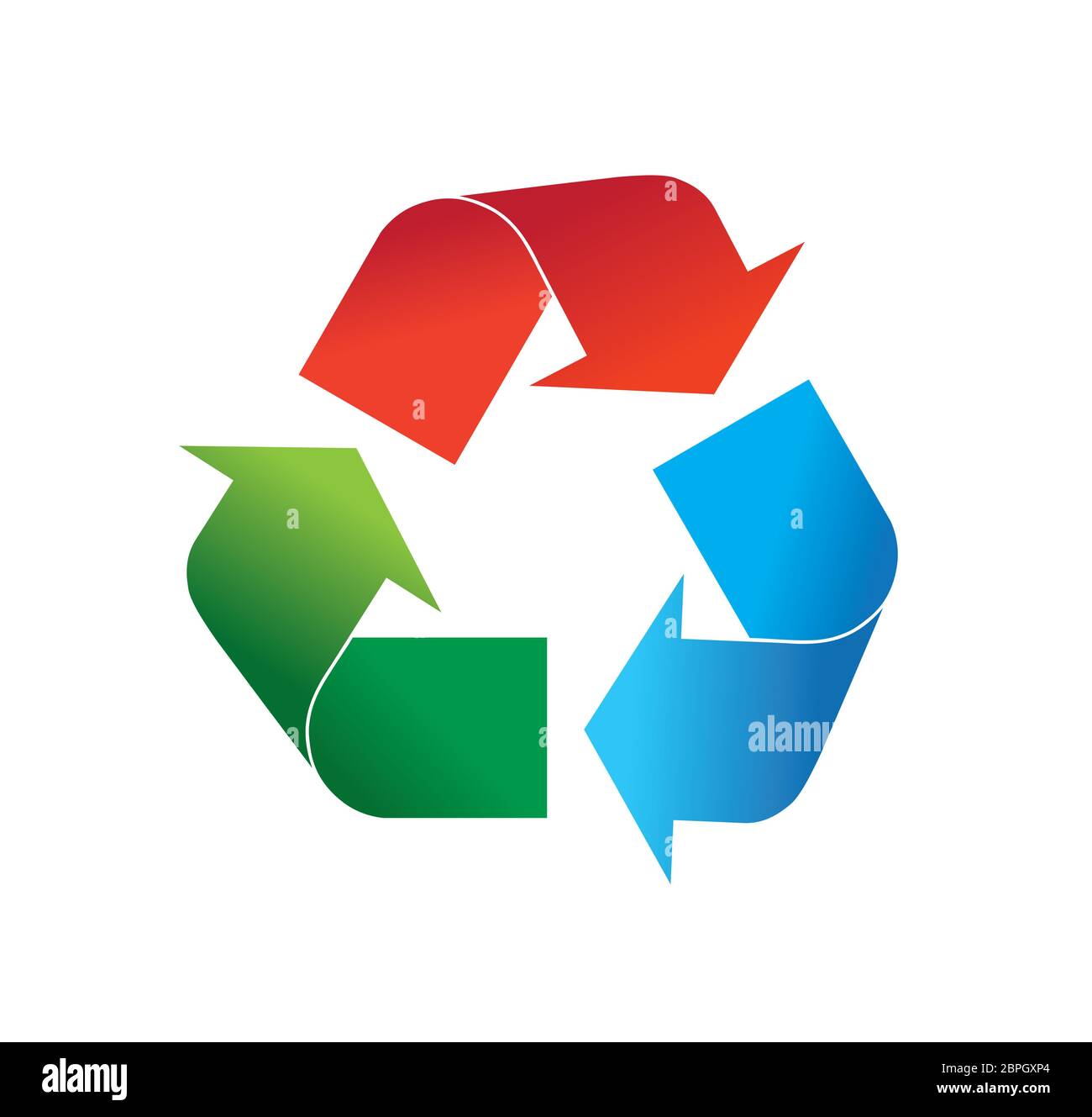 Multi colored red, green and blue recycling logo icon vector