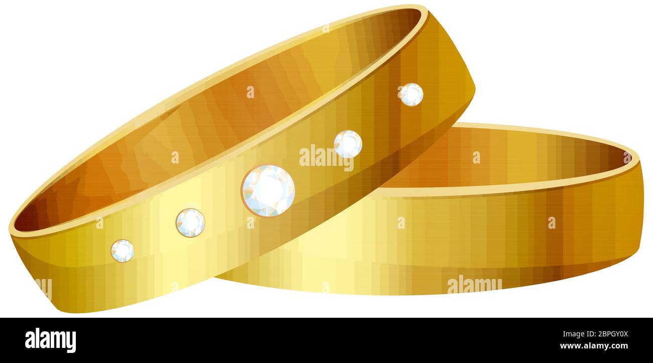 gold wedding ring diamond romance metallic illustration Stock Photo - Alamy