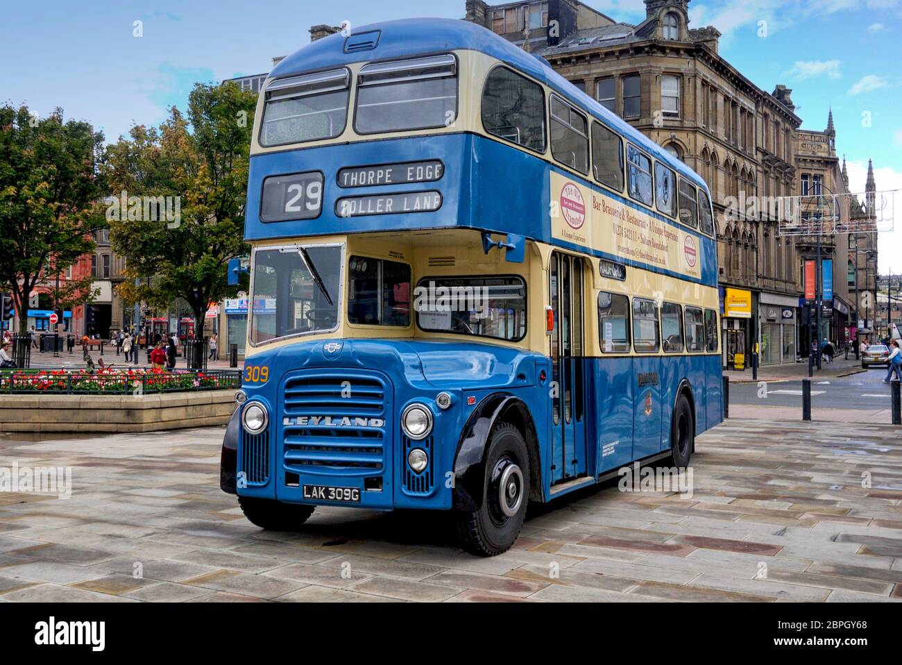 1969 Leyland Titan PD3 bus No309 Bradford Corporation Transport seen in Centenary Square, at it's home city of Bradford  September 11th 2010 Stock Photo