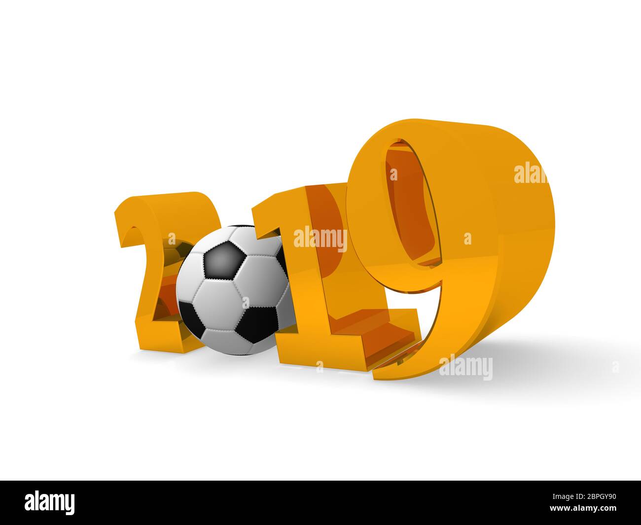3d rendering of a soccer ball with number 2019 Stock Photo Alamy