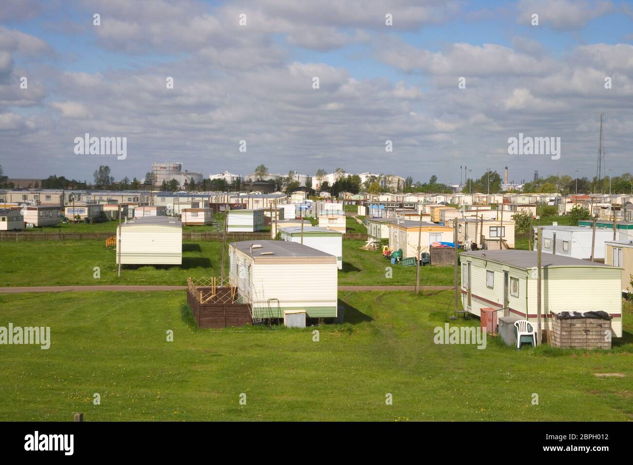 caravan park at thorney bay at canvey island on the essex coast Stock