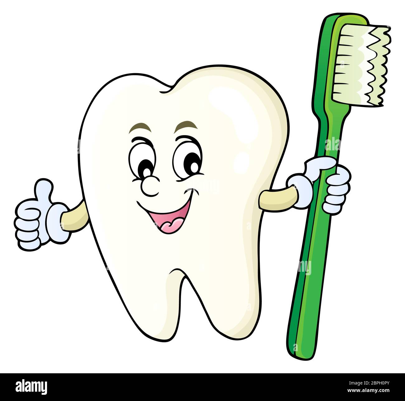Tooth holding toothbrush theme image 1 - picture illustration Stock ...